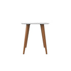 Manhattan Comfort Utopia 19.68" Square End Table, White and Maple Cream (89352)-Lacquered Square Shaped Top