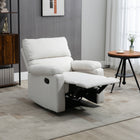 HOMCOM Manual Reclining Sofa with Footrest for Living Room - Cream White-Thick padding and linen-like fabric provide comfort and support