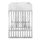 Modway Gridiron 36" Bathroom Vanity - White/Silver-Height-Adjustable Foot Pads