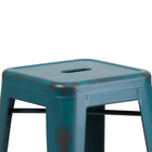 Flash Furniture 30" High Backless Distressed Kelly Blue-Teal Metal Indoor-Outdoor Barstool-Backless Design
