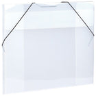 JAM Paper Plastic Portfolio with Elastic Closure Large - 11 x 15 x 1/2 - Clear Grid-Size: Large (11" x 15" x 0.5")