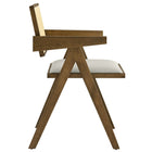 Modway Thera Vegan Leather Cane Dining Armchairs - Weathered Oak/Stone - 2 Pack-Assembly Required