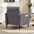 HOMCOM Modern Accent Chair with Metal Legs and Thick Cushion for Bedroom - Dark Grey-Seat Size: 22" W x 19.7" D x 18.5" H (56 x 50 x 47 cm)
