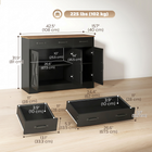 HOMCOM 43" Farmhouse Sideboard Buffet Cabinet for TVs up to 50 Inch with Barn Doors - Black-Serves as a coffee bar or a TV stand for screens up to 50 inches
