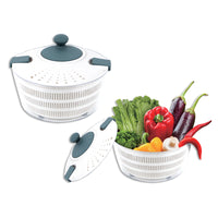 Link Products Clear Salad Spinner with Locks - White/Grey-Easy Storage