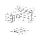 Monarch Specialties 7162 Computer Desk - White/Silver Metal Corner-Space-saving design ideal for use in a corner but finished on all sides for flexible placement anywhere in a home office