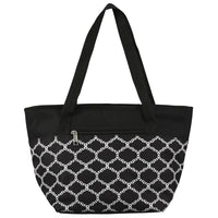 Merangue Purse Style Insulated Lunch Bag - Chainlink - Black-Insulated bag with top handle straps