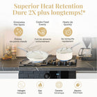 Gotham Steel 12-Piece Nonstick Ceramic Cookware Set - Cream-Ceramic nonstick: triple-coated ceramic with diamond reinforcement for easy release. no seasoning, oil, or butter needed. quick 1-2-3 cleanup
