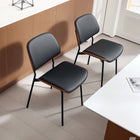 HOMCOM Dining Chairs in Mid Century Modern Style - Black - Set of 2-Versatile dining room chair for the dining room, living room, or bedroom