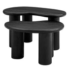 Modway Hackney Mango Wood Nesting Coffee Table Set - Black - Set of 2-7