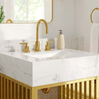 Modway Gridiron 24" Bathroom Vanity - White/Gold-Stainless Steel Metal