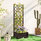 Outsunny Plastic Raised Garden Bed with Trellis - 16" x 16" x 48"-Lightweight, reliable PP material enhances portability and longevity

