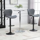 HOMCOM Adjustable Swivel Bar Stools with Back - Grey - 2 Pack-The height of the seat is adjustable so that it is level with the height of your counter
