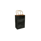 Eddie's 100% Recycled Kraft Shopper Paper Bag - 5-1/2" L x 3-1/4" W x 8-3/8" D - Black - 100 Pack-5-1/2" x 3-1/4" x 8-3/8"