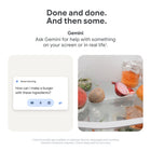 Google Pixel 9 Pro - 256 GB - Hazel - Bell and Virgin Plus-Gemini. Your built-in AI assistant: Gemini helps you supercharge your ideas. Hold the power button to start writing, planning, learning and more.