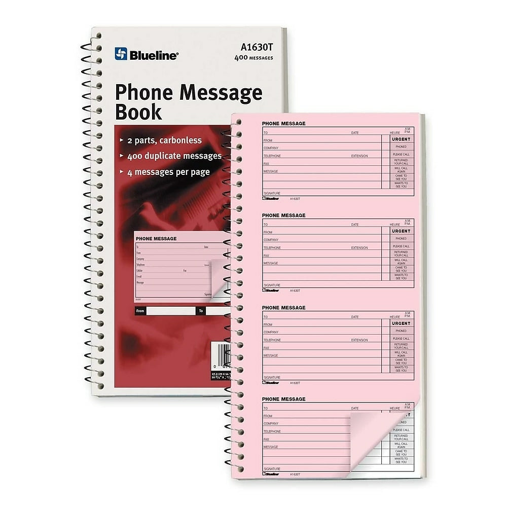Blueline Telephone Message Book - 10-3/4