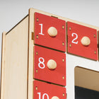 HOMCOM Christmas Advent Calendar with 24 Countdown Drawers and LED Lights - Red-Colour: Red 
