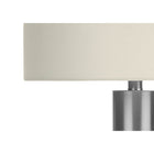 Monarch Specialties 28" H Contemporary Table Lamp - Nickel Metal / Ivory / Cream Shade-Minor assembly is required with illustrated instructions included. made with durable materials, this lamp is backed with 2-year limited warranty against manufacturer's defects for your satisfaction
