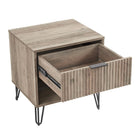 Manhattan Comfort DUMBO 20.07" Modern 1-Drawer Nightstand 2-Piece Set - Rustic Grey-Perfect for Bedside Storage, Lamps or Display Items