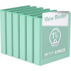 Davis Group Economy 1.5" 3-Ring View Binders - Mint - 6 Pack-Durable 3-Ring View Binder