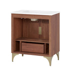 Modway Daylight 30" Bathroom Vanity - White/Walnut-Spacious Storage