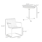 Outsunny 3-Piece Outdoor Bistro Round Patio Table and Chairs Set - White-Perfect for garden, patio, deck, yard, and balcony use 