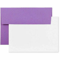 JAM Paper Recycled Stationery Set - 25 White Cards and 25 A7 Envelopes - Brite Hue Violet Purple - set of 25-Color: Brite Hue Violet Purple