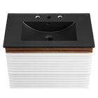 Modway Render 30" Wall-Mount Bathroom Vanity - White/Walnut/Black-8
