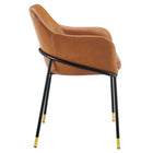 Modway Jovi Vegan Leather Dining Chair - Black/Tan-Dense Foam Padding