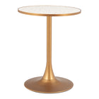 Zuo Bite Bistro Table - Beige/Gold-Colour: Beige/Gold