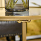 HOMCOMNesting Coffee Tables with Metal Base - Gold - Set of 2-Adjustable foot pads avoid scratches and keep it balanced on slightly uneven floors