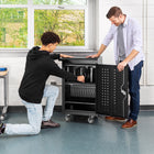 Luxor 30-Device USB-C Secure Charging Cart for Up to 16" Laptops-Locking steel cabinet secures devices while charging 