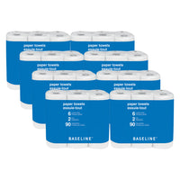 Baseline 2-Ply Paper Towel - 90 Sheets Per Roll - White - 8 Packs of 6 Rolls - 48 Rolls-Made from 100% recycled content