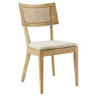 Modway Caledonia Fabric Upholstered Wood Dining Chair - Grey/Beige - 2 Pack-Weight Capacity: 330 lbs.