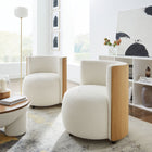 Modway Solis Boucle Accent Chair - Natural/Ivory-Armless Design