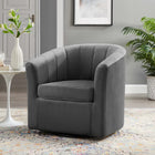 Modway Prospect Performance Velvet Swivel Armchair - Charcoal-Performance Velvet Upholstery