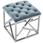 Modway Intersperse Ottoman - Sea Blue-Elegant Tufted Buttons