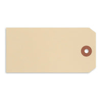 Merangue Shipping Tags, 4 3/4" x 2 3/8", 1000 Pack-Manilla shipping tags with reinforced hole for strength and durability.