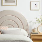 Modway Solana Arched Performance Velvet Twin Headboard - Almond-Dense Foam Padding