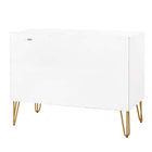 Manhattan Comfort DUMBO Modern 1-Drawer Nightstand and 3-Drawer Dresser Set - White-17.73" L x 35.19" W x 26.85" H