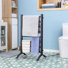 HOMCOM 8-Bar Electric Towel Warmer with Built-in Timer Led Indicators - Black-8-bar design distributes heat evenly