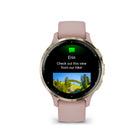 Garmin Venu 3S Watch - 41 mm - Soft Gold Stainless Steel Bezel with Dust Rose Case and Silicone Band-Receive an overview of your sleep, recovery, daily calendar, HRV status and more as soon as you wake up. You can even customize your report to show what you want to see