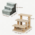 PawHut 3-Step Pet Stairs - Light Grey-Three-level design makes it stable and robust 