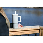 GROSCHE Aspen Insulated Water Tumbler with Handle - 40 oz. - Lunar Grey-Ultra-secure half-turn design