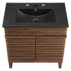 Modway Render 30" Bathroom Vanity - Walnut/Black-Assembly Required