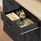 HOMCOM 69" H Pantry Cabinet with Charging Station - Black-Tilt-out door holds a 7-gallon trash can or laundry basket 