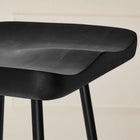 Modway Concord Backless Wood Bar Stools - Black - Set of 2-Powder-Coated Metal Legs