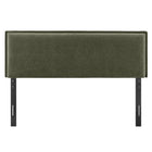Modway Camille Upholstered Linen Blend Queen Size Headboard - Sage-Flanged Border