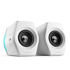 Hecate by Edifier G2000 Bluetooth Multi-Input Gaming Stereo Speakers with RGB Lights - White-Unique column-shaped cabinet with 10-degree elevation and 0.65L isometric cavity, matte panel and metal laser engraving, screen printing logo and anti-slip foot pads
