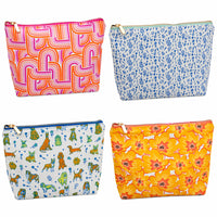Staples Gold Canvas Pouch Pencil Cases - Assorted Designs-Pouch - stores small to medium sized items like pens, pencils, erasers, rulers, and other stationery